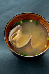 あさりの味噌汁　御御御付
japanese traditional soup miso soup