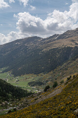 Fototapeta premium Landscape of the Vall de Incles in Andorra in spring 2022.