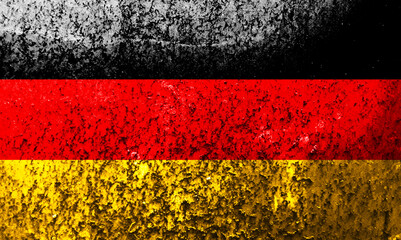 Closeup of grunge German flag