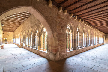 Cloister in the Unterlinden museum - (French: Musée Unterlinden) is located in Colmar, in the Alsace region of France - obrazy, fototapety, plakaty