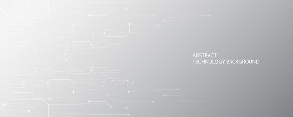 Grey white Abstract technology background, Hi tech digital connect, communication, high technology concept