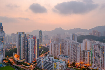 Fototapeta na wymiar the Residential next to Lion Rock Kowloon , Hong Kong 20 may 2022