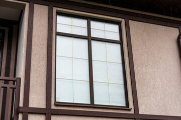 Lattice window in country house