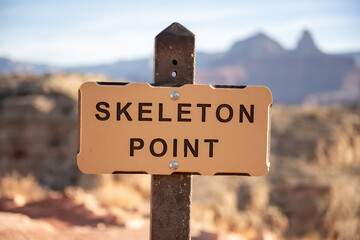 Skeleton Point Sign On South Kaibab Trail
