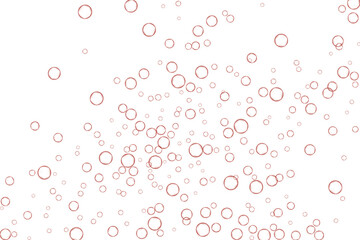 Red air Bubbles, oxygen, champagne crystal clear isolated on white background modern design. Vector illustration of EPS 10.