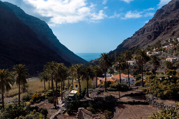 Valle del Gran Rey, La Gomera, Canary Islands, Spain: panoramic image of the Valle del Gran Rey