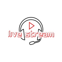 Live Stream Button Icon isolated on white background