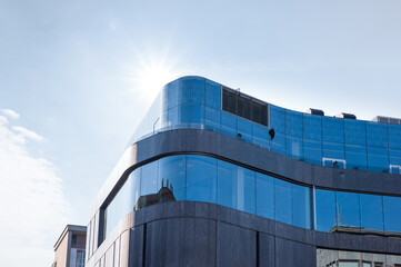 Fototapeta premium Beautiful view of modern building on sunny day