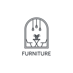 House logo, lamp, drawer shelf, home Furniture logo designs concept vector