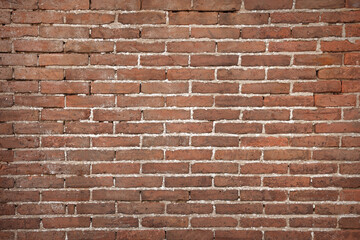 Texture of old red brick wall as background