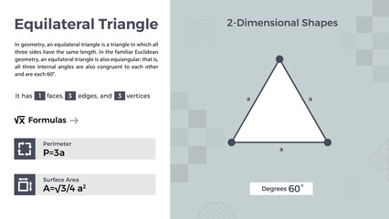 2D representation and properties of Equilateral Triangle Vector Design 