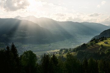 sunset mood in Zillertal, Tyrol