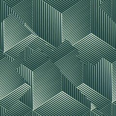 Sea Green Optical Illusion Geometric Pattern