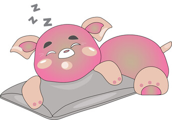 sleep piggy pink animation