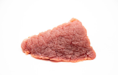 Raw beef meat isolated on white background