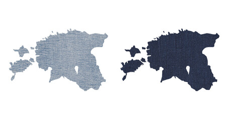 Political divisions. Patriotic sublimation denim textured backgrounds set on white. Estonia