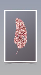 Collection set of rose gold pink feathers glitter shine luxury design cards