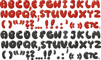 Fototapeta premium Alphabet graffiti Gris et Rouge