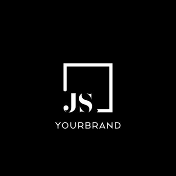 Letter JS simple square logo design ideas