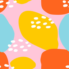 Colorful organic shapes seamless pattern.