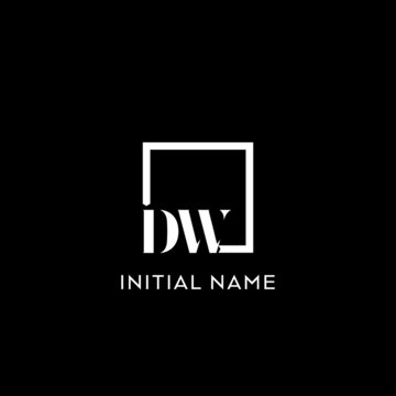 Letter DW simple square logo design ideas