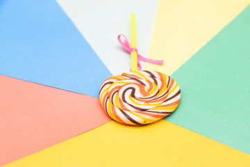 lollipop isolated on Colorful background