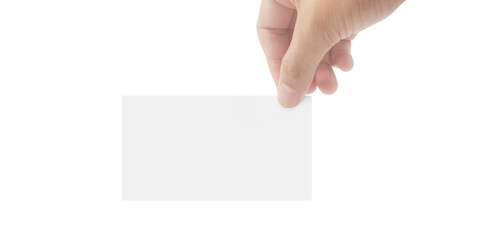 Close up of hand holding virtual card with. Credit card