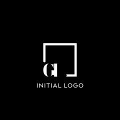 Letter GI simple square logo design ideas - obrazy, fototapety, plakaty