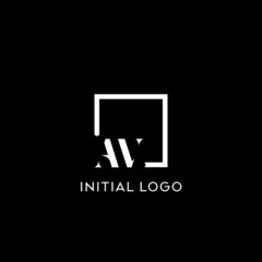 Letter AV simple square logo design ideas - obrazy, fototapety, plakaty