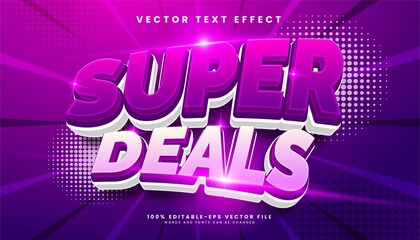 Super deals 3d editable text effect with purple color, suitable for promotion product.