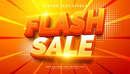 Flash sale 3d editable text effect with red hot color, suitable for promotion product.
