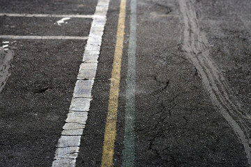 lines on asphalt