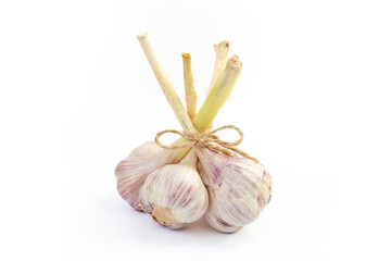 garlic bouquet isolated on white background