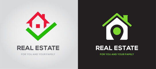 Set of Template signs for real estate agency or cottage town elite class. Real estate logo.