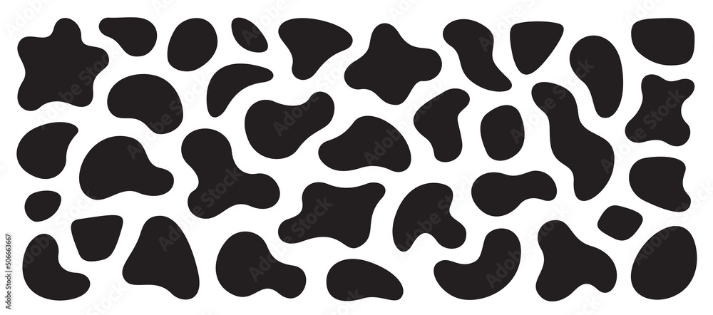 Aufkleber vector liquid shadows random shapes. black cube drops simple shapes