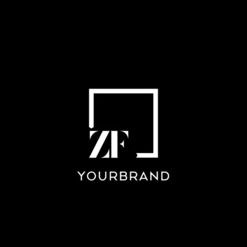 Letter ZF simple square logo design ideas