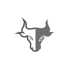 Bull head logo vector icon