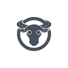 Bull head logo vector icon
