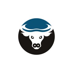 Bull head logo vector icon