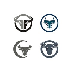 Bull head logo vector icon