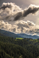 clouds over the mountains