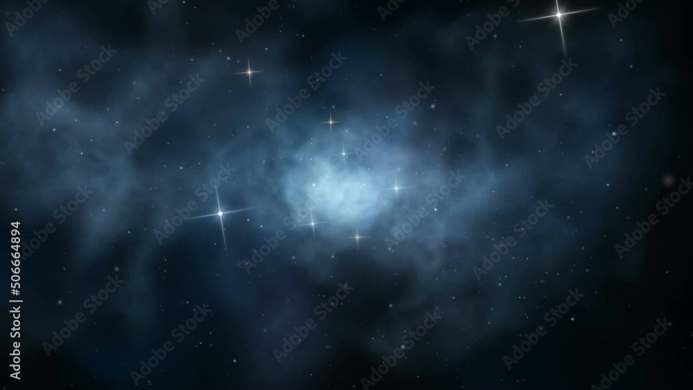 Wall mural flight through cosmic clouds