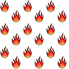 Fire flame pattern sketch style vector. Forest fires, hot summer dry season warning hand drawn background. Media packaging