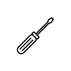 Screwdriver line art. Equipment or Settings icon. Vector illustration.