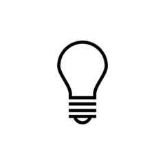 Light bulb icon in flat style isolated on white background