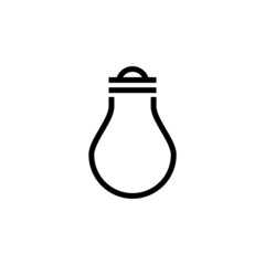 Light bulb icon in flat style isolated on white background