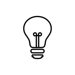 Light bulb icon in flat style isolated on white background