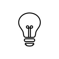 Light bulb icon in flat style isolated on white background