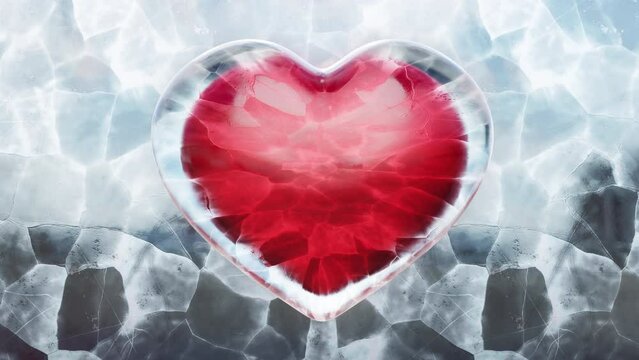 Frozen heart that beats.
Loop animation of a frozen heart with mask included.