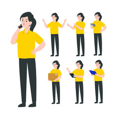 Fototapeta premium Saleswoman character design presenting concept
